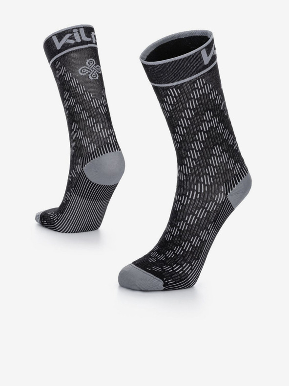 Kilpi Šedo-černé unisex ponožky Kilpi CYCLER-U