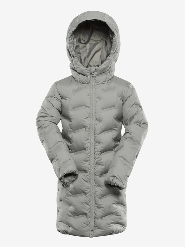 ALPINE PRO Šedý holčičí Hi-Therm kabát s impregnací Alpine Pro Awedo