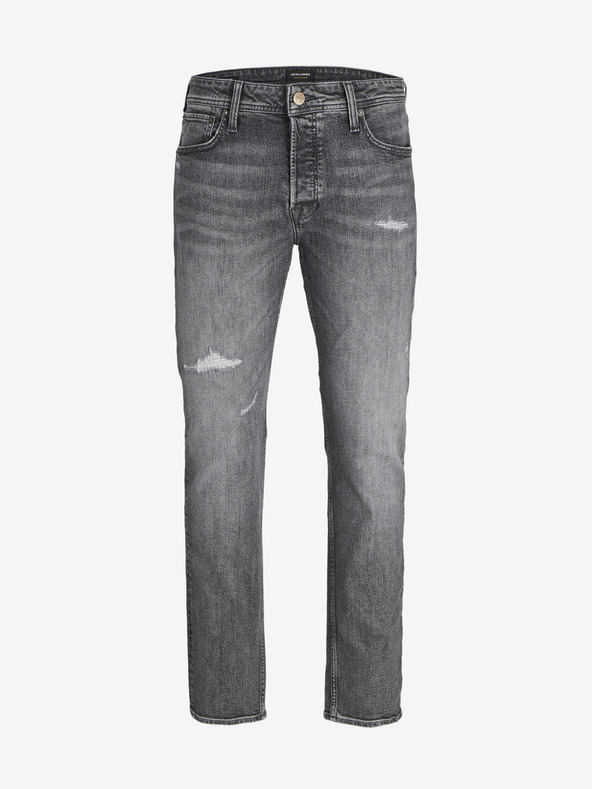 Jack & Jones Šedé pánské straight fit džíny Jack & Jones Mike