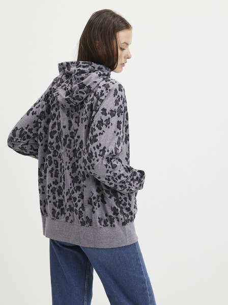 Nike Šedá dámská vzorovaná mikina na zip s kapucí Nike