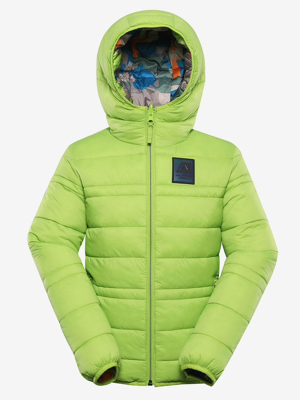 ALPINE PRO Dětská oboustranná bunda hi-therm ALPINE PRO DOUWO zelená