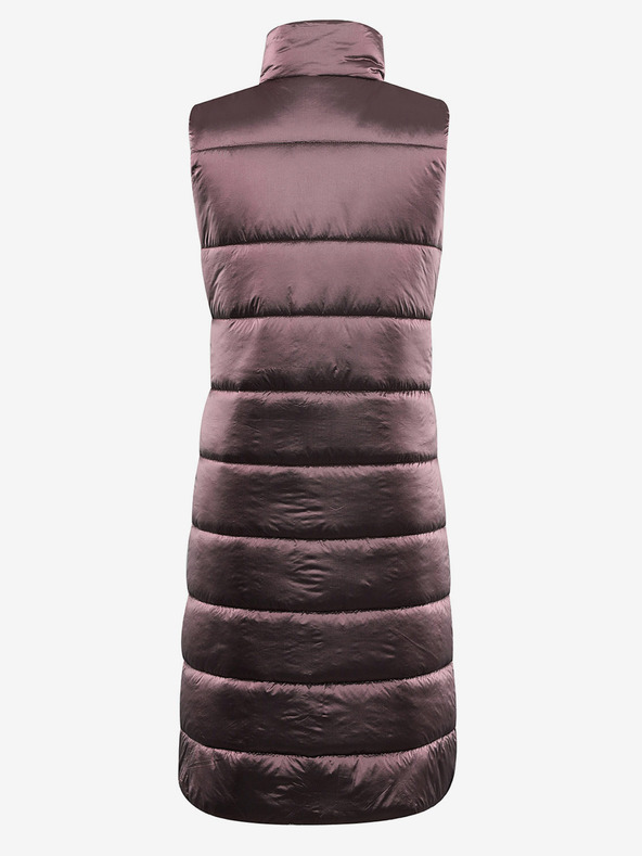 ALPINE PRO Dlouhá dámská prošívaná vesta s wr ALPINE PRO UREFA růžová