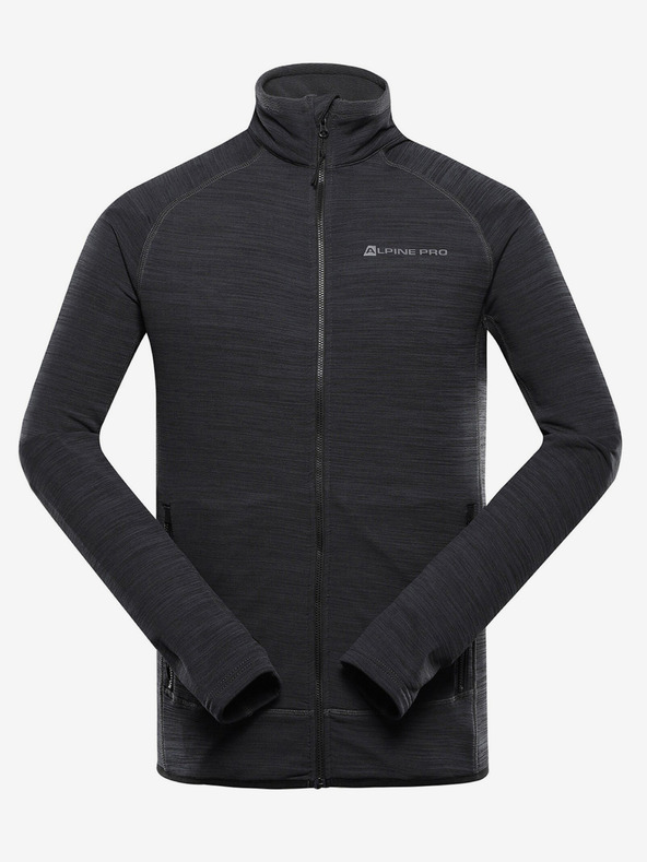 ALPINE PRO Černá pánská rychleschnoucí mikina s cool-dry Alpine Pro ONNEC