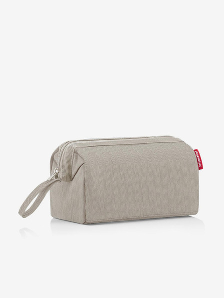 Reisenthel Béžová dámská kosmetická taška Reisenthel Travelcosmetic Herringbone Sand