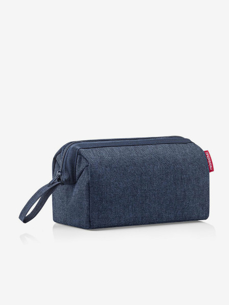 Reisenthel Tmavě modrá dámská kosmetická taška Reisenthel Travelcosmetic Herringbone Dark Blue