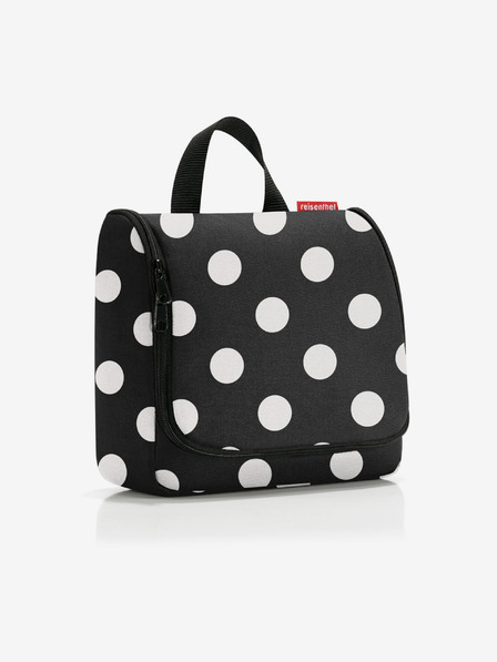 Reisenthel Černá dámská kosmetická taška s puntíky Reisenthel Toiletbag Dots White