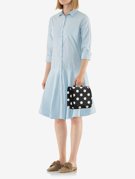 Reisenthel Černá dámská kosmetická taška s puntíky Reisenthel Toiletbag Dots White
