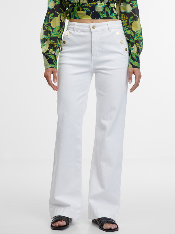 Orsay Bílé dámské wide džíny ORSAY