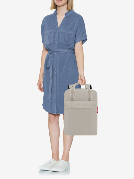 Reisenthel Béžový dámský batoh Reisenthel Allday Backpack M Herringbone Sand