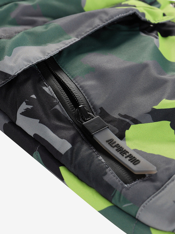 ALPINE PRO Zeleno-šedá holčičí bunda s membránou PTX Alpine Pro  Werdo