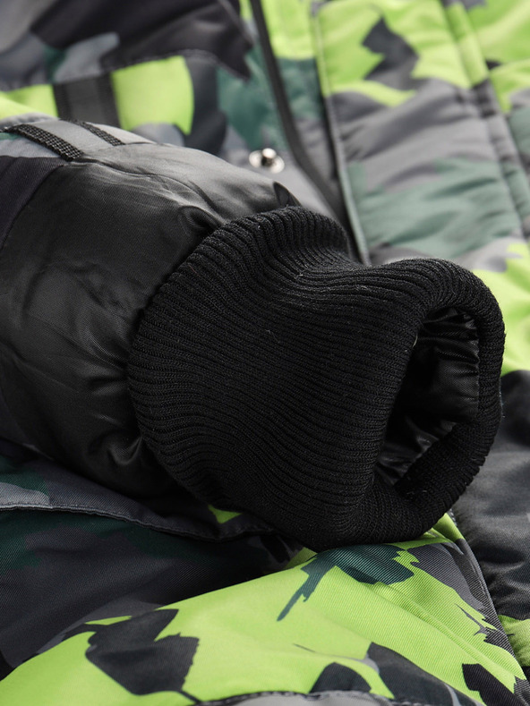 ALPINE PRO Zeleno-šedá holčičí bunda s membránou PTX Alpine Pro  Werdo