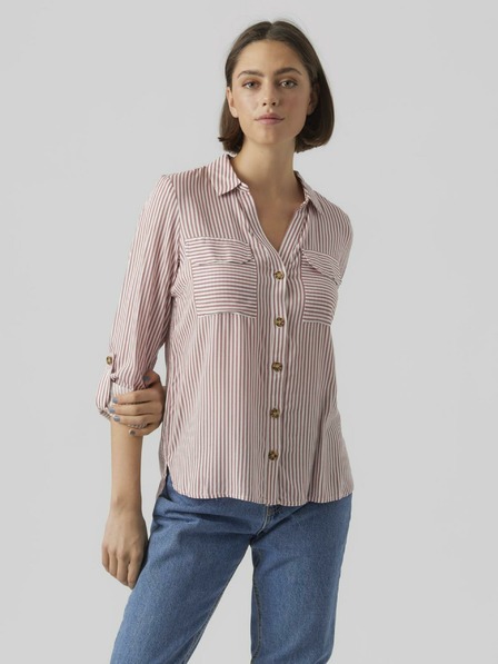 Vero Moda Bílo-růžová dámská pruhovaná košile Vero Moda