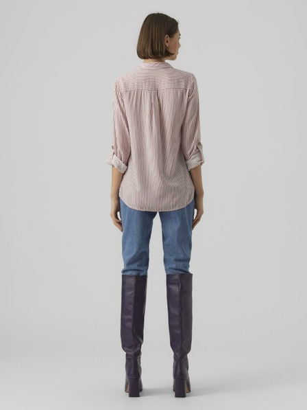 Vero Moda Bílo-růžová dámská pruhovaná košile Vero Moda
