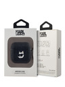 Karl Lagerfeld Karl Lagerfeld PU Embossed Choupette Head Pouzdro pro AirPods Pro Black