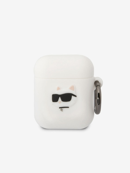 Karl Lagerfeld 3D Logo NFT Choupette Head Silikonové Pouzdro pro Airpods 1/2 White Karl Lagerfeld