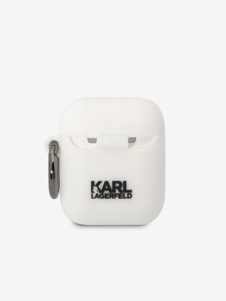Karl Lagerfeld 3D Logo NFT Choupette Head Silikonové Pouzdro pro Airpods 1/2 White Karl Lagerfeld