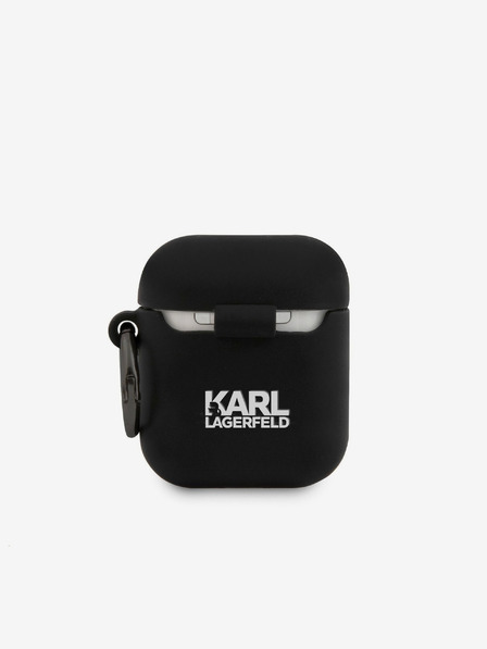 Karl Lagerfeld Rue St Guillaume Silikonové Pouzdro pro Airpods 1/2 Black Karl Lagerfeld
