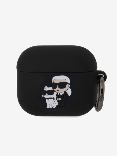 Karl Lagerfeld 3D Logo NFT Karl and Choupette Silikonové Pouzdro pro AirPods 3 Black Karl Lagerfeld