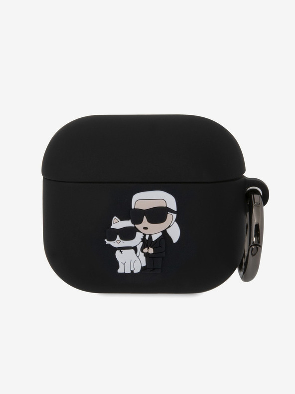 Karl Lagerfeld 3D Logo NFT Karl and Choupette Silikonové Pouzdro pro AirPods 3 Black Karl Lagerfeld