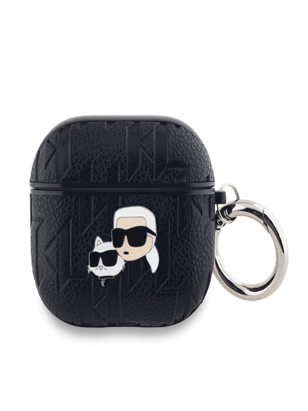 Karl Lagerfeld Karl Lagerfeld PU Embossed Karl and Choupette Heads Pouzdro pro AirPods 3 Black