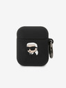 Karl Lagerfeld 3D Logo NFT Karl Head Silikonové Pouzdro pro Airpods 1/2 Black Karl Lagerfeld