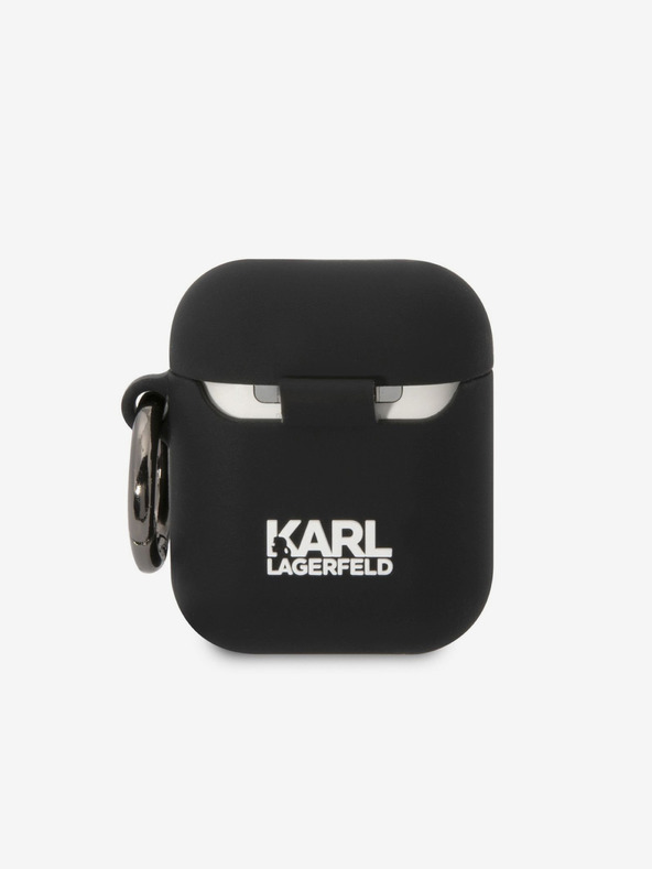 Karl Lagerfeld 3D Logo NFT Karl Head Silikonové Pouzdro pro Airpods 1/2 Black Karl Lagerfeld
