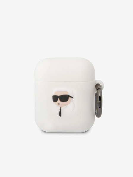 Karl Lagerfeld 3D Logo NFT Karl Head Silikonové Pouzdro pro Airpods 1/2 White Karl Lagerfeld
