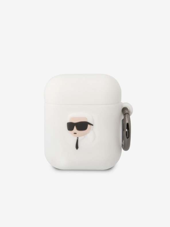 Karl Lagerfeld 3D Logo NFT Karl Head Silikonové Pouzdro pro Airpods 1/2 White Karl Lagerfeld