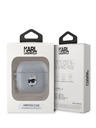 Karl Lagerfeld Karl Lagerfeld PU Embossed Choupette Head Pouzdro pro AirPods Pro 2 Silver