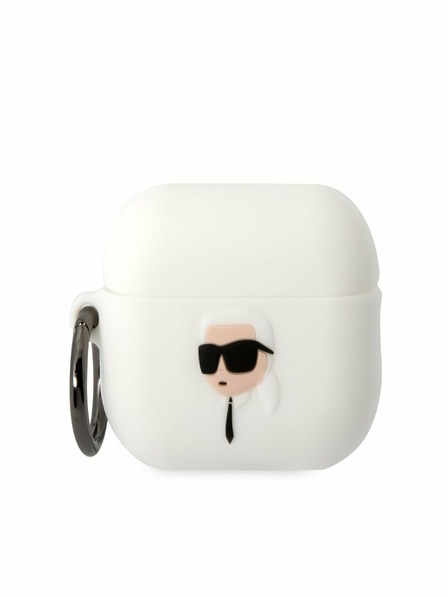 Karl Lagerfeld Karl Lagerfeld 3D Logo NFT Karl Head Silikonové Pouzdro pro Airpods Pro 2 White