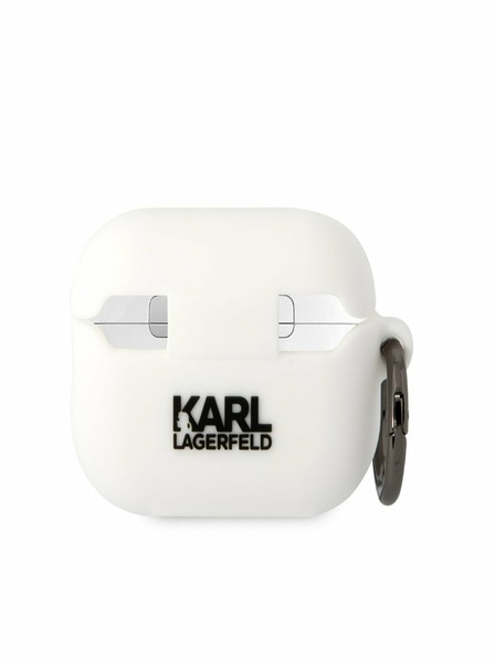 Karl Lagerfeld Karl Lagerfeld 3D Logo NFT Karl Head Silikonové Pouzdro pro Airpods Pro 2 White