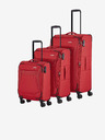 Travelite Sada tří cestovních kufrů v červené barvě Travelite Chios S,M,L