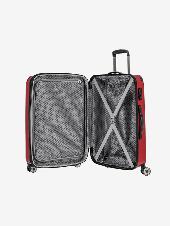 Travelite Sada tří cestovních kufrů v červené barvě Travelite City 4w S,M,L
