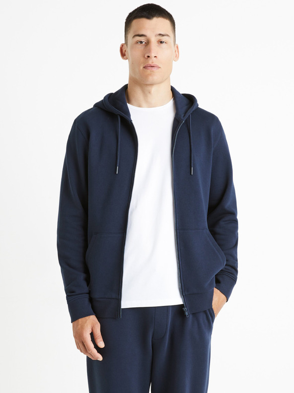 Celio Tmavě modrá pánská basic mikina Celio Fethree