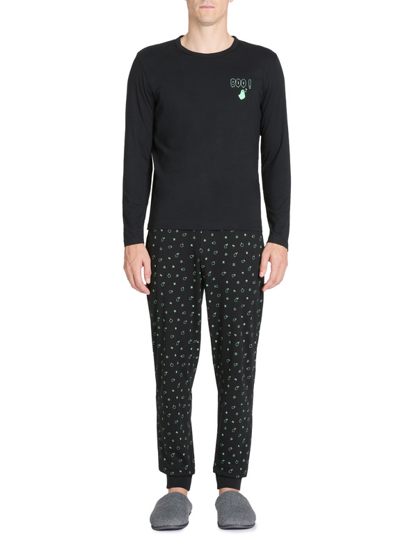 Celio Černé pánské pyžamo Celio Jugiani slim