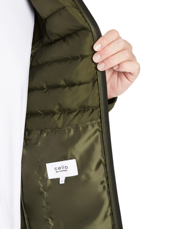 Celio Khaki pánská vesta s kapucí Celio Jushellsl
