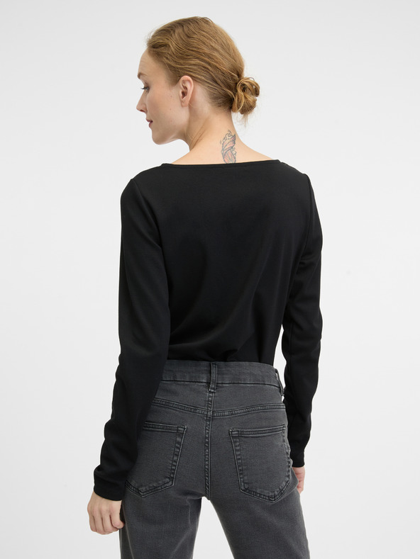Orsay Černé dámské tričko s dlouhým rukávem ORSAY