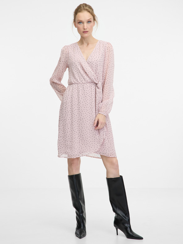 Orsay Světle růžové dámské šaty ke kolenům ORSAY