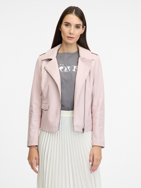 Orsay Světle růžová dámská koženková bunda ORSAY