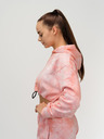 Nebbia Růžová dámská vzorovaná mikina s kapucí NEBBIA Re-fresh Women’s Crop Hoodie Nebbia