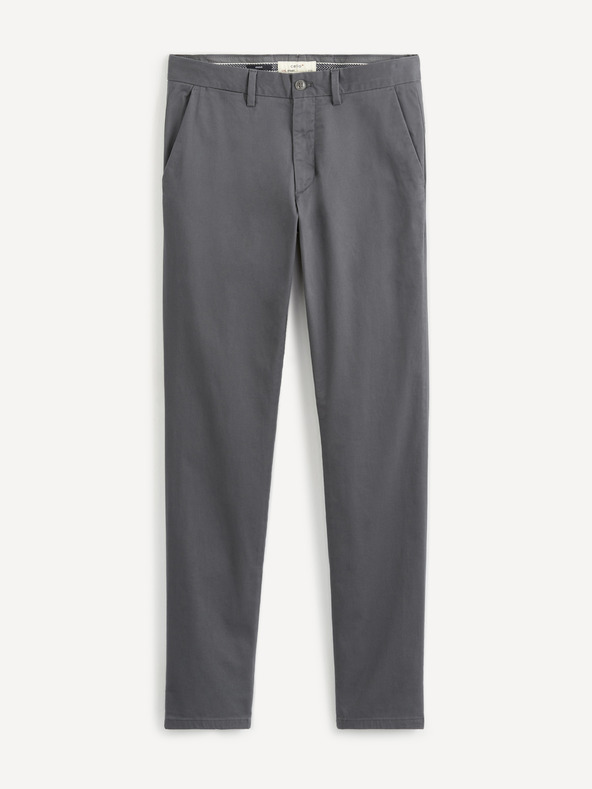 Celio Šedé chino kalhoty Celio Pobelt