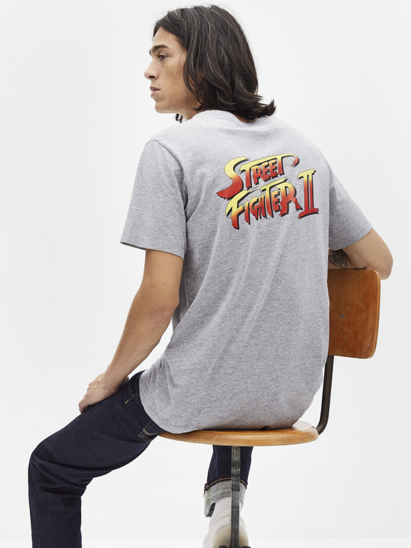 Celio Světle šedé tričko Celio Lsebar