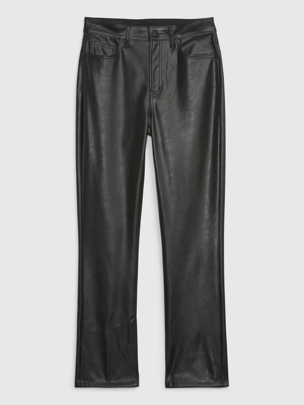 GAP Kalhoty slim high rise z umělé kůže GAP
