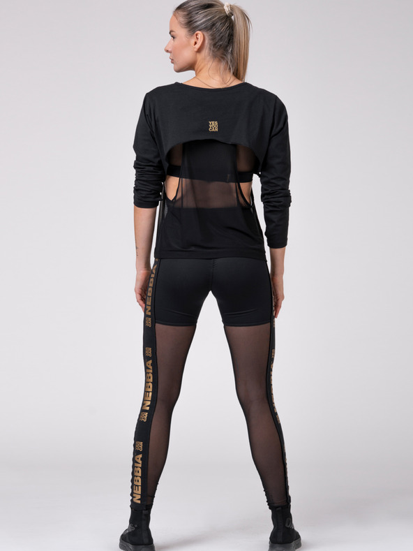 Nebbia Černé dámské INTENSE Mesh tričko 805