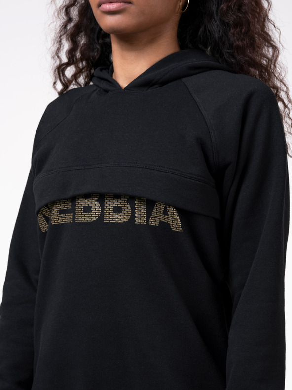 Nebbia Černá dámská mikina s kapucí Nebbia