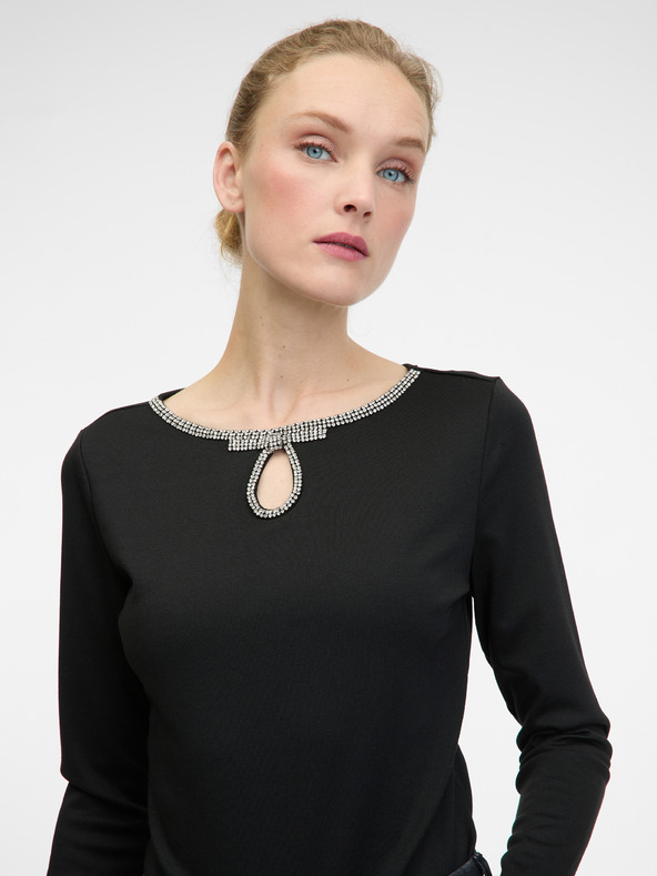 Orsay Černá dámská halenka s dlouhým rukávem ORSAY