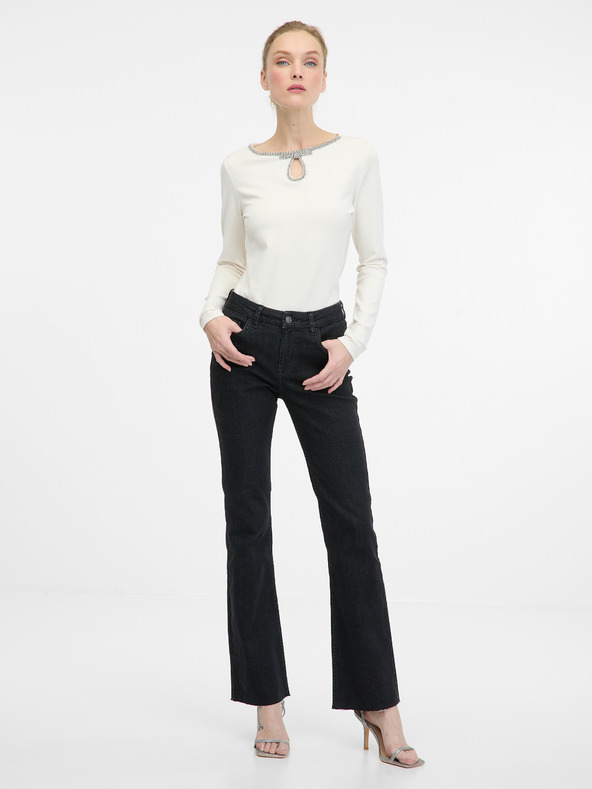 Orsay Krémová dámská halenka s dlouhým rukávem ORSAY