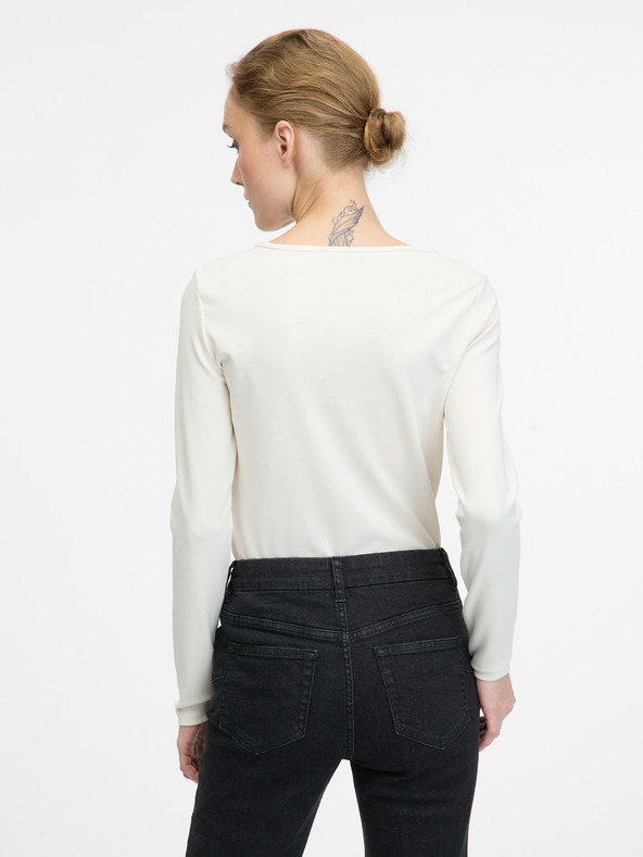 Orsay Krémová dámská halenka s dlouhým rukávem ORSAY