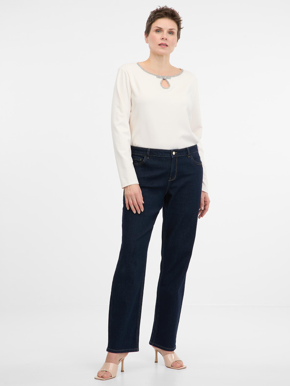 Orsay Krémová dámská halenka s dlouhým rukávem ORSAY