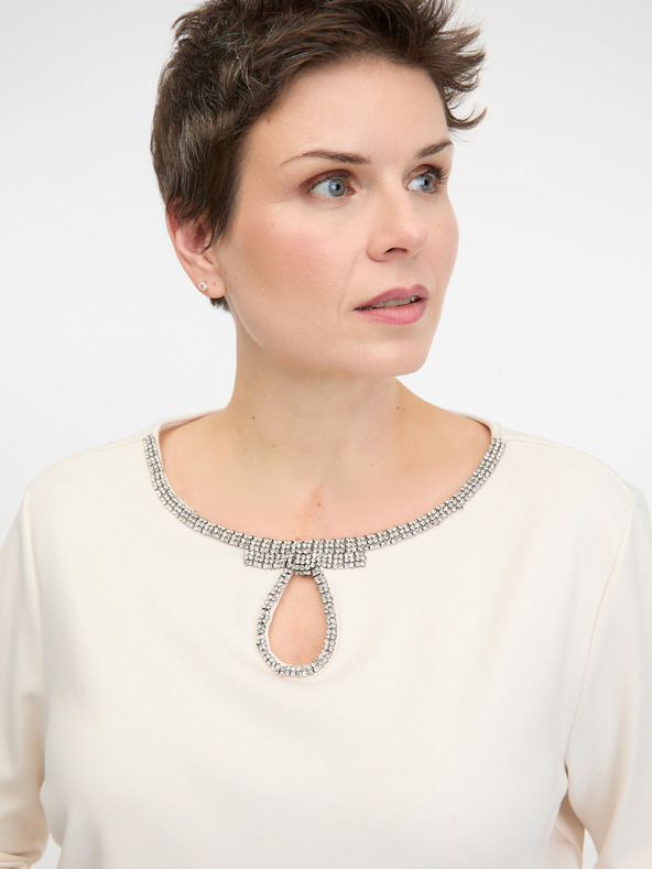 Orsay Krémová dámská halenka s dlouhým rukávem ORSAY